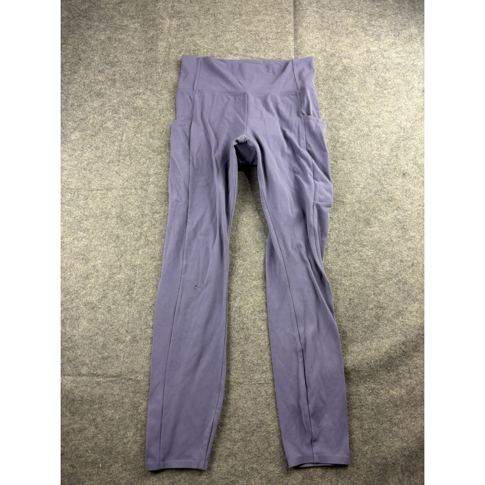 REI Co-op Womens M Trail Running Leggings Purple High Rise Pocket Activewear SEE